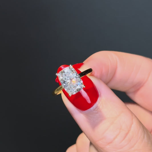 Classic Elongated Cushion Cut Hidden Halo - 3ct+ (10mm+, D/E & VVS)