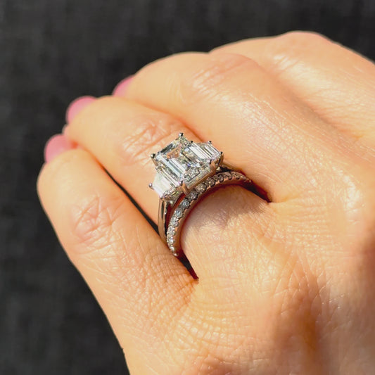 Classic Emerald and Trapezoids - 3ct+ (9.5mm+, D/E & VVS)