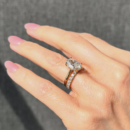 Cathedral Set Classic Oval Cut Hidden Halo - 3ct+ (11.5mm+, D/E & VVS)