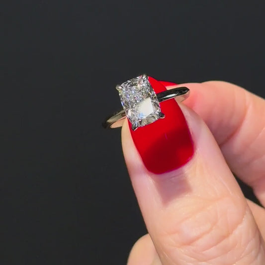 Classic Elongated Cushion Cut Solitaire - 2ct+ (9mm+, D/E & VVS)