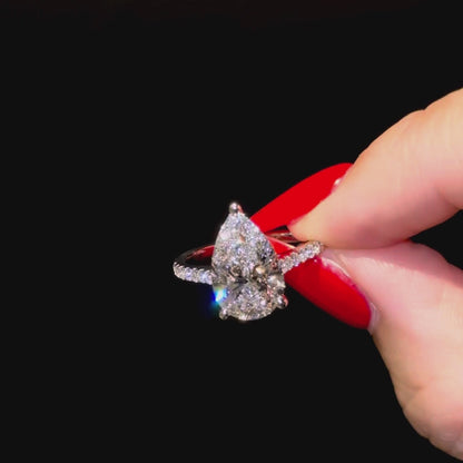 Classic Pear Cut Solitaire with Diamond Band - 4ct+ (D/E & VVS)