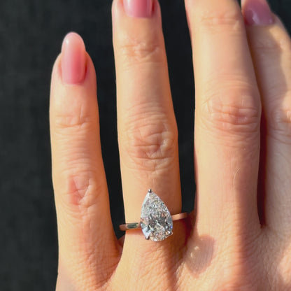 Classic Pear Cut Solitaire - 3ct+ (E/VS1+)