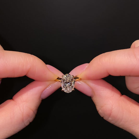 Classic Oval Cut Hidden Halo - 3.35ct+ (11.5mm+, E/VS1+)