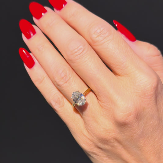 Cathedral Set Classic Oval Cut Solitaire - 2ct+ (10mm+, D/E & VVS)