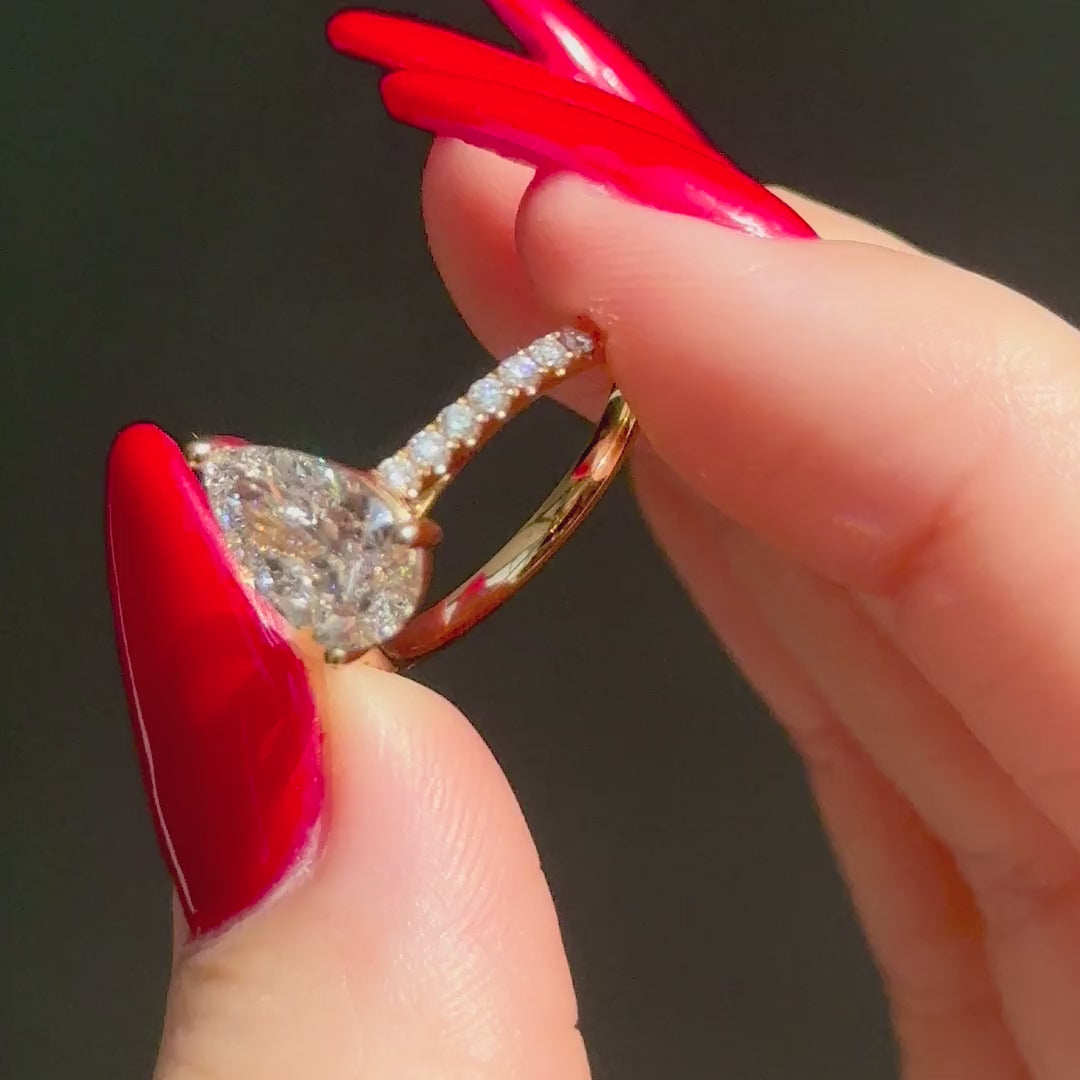 Simple pear shaped engagement ring online