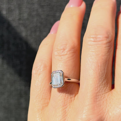 Bezel Set Classic Emerald Cut Solitaire - 2ct+ (D/E & VVS)