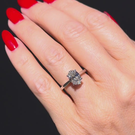 Cathedral Set Classic Oval Cut Solitaire - 1.50ct+ (9mm+, D/E & VVS)