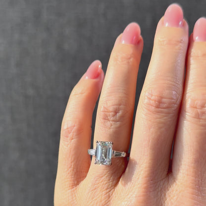 Classic Emerald and Tapering Baguettes - 3ct+ (9.5mm+, D/E & VVS)