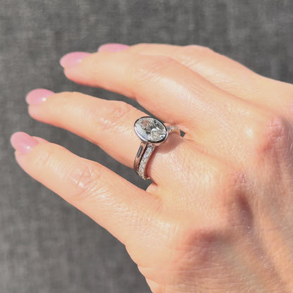 Bezel Set Classic Oval Cut Solitaire - 2ct+ (10mm+, D/E & VVS)