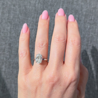 Classic Oval Cut Hidden Halo - 3ct+ (11.5mm+, E/VS1+)
