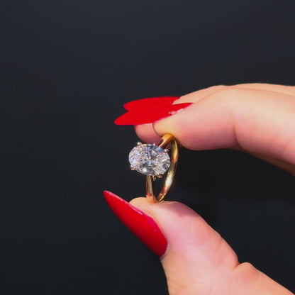 Cathedral Set Classic Oval Cut Solitaire - 2ct+ (10mm+, D/E & VVS)