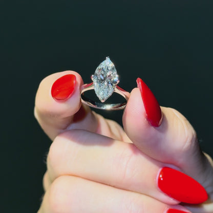 Classic Marquise Cut Hidden Halo - 3ct+ (14mm+, E/VS1+)