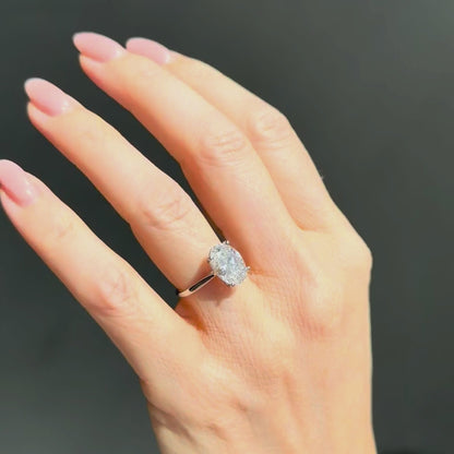 Cathedral Set Classic Oval Cut Solitaire - 3ct+ (11.5mm+, E/VS1+)