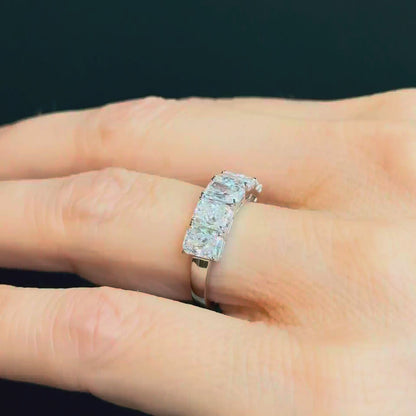 Radiant cut low set diamond band - 2.50ct