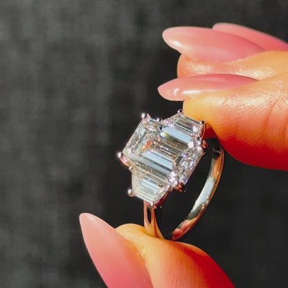 Classic Emerald and Trapezoids - 3ct+ (9.5mm+, D/E & VVS)