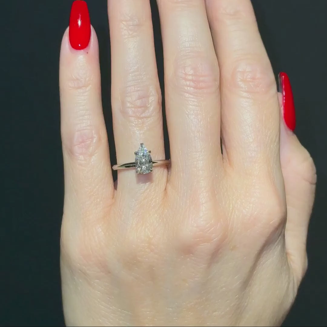 Classic Pear Cut Solitaire 1ct+ (D/E VVS) – London Diamonds