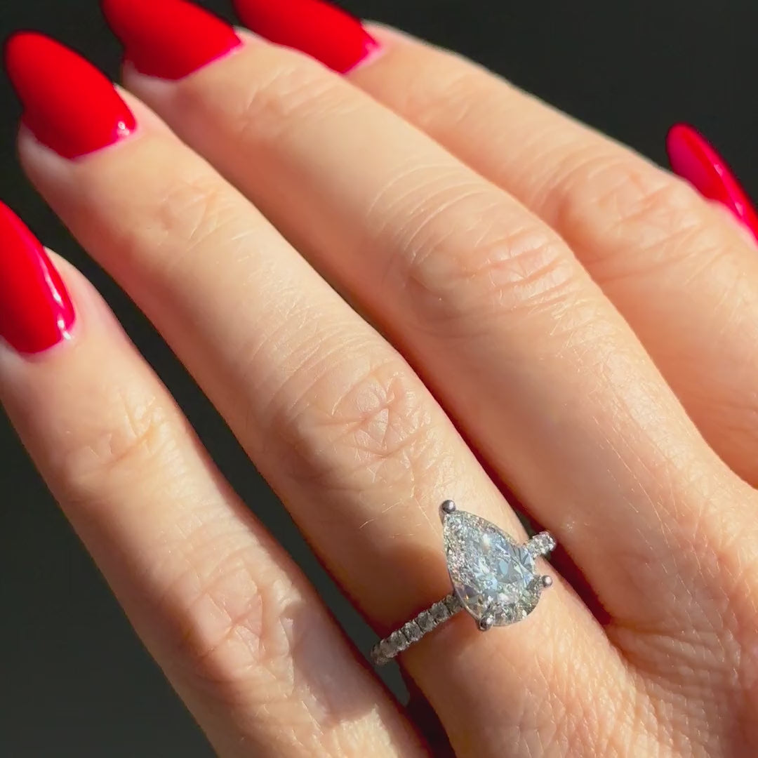 Lab Grown Carat Pear Shaped Diamond On Hand Large Pear Shape Lab