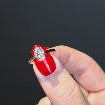 Cathedral Set Classic Oval Cut Solitaire - 1.20ct+ (8.5mm+, D/E & VVS)