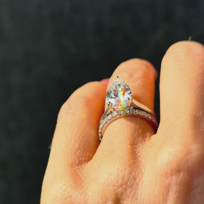 Classic Pear Cut Solitaire - 3ct+ (E/VS1+)