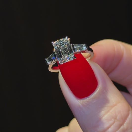 Classic Emerald and Tapering Baguettes - 2ct+ (8.5mm+, D/E & VVS)