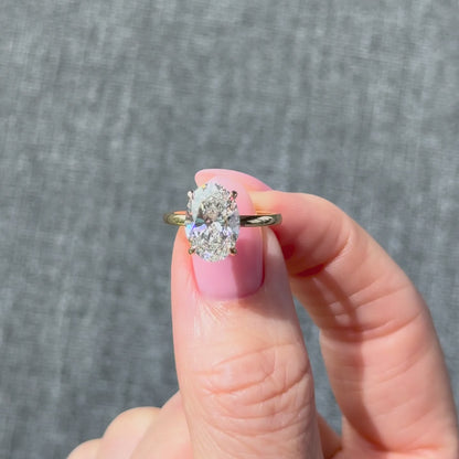 Classic Oval Cut Hidden Halo - 3ct+ (11.5mm+, E/VS1+)