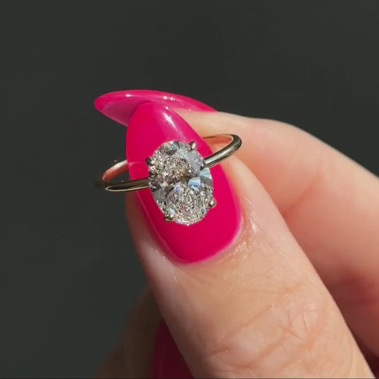 Classic Oval Cut Solitaire - 2ct+ (10mm+, D/E & VVS)