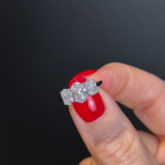 Classic Oval Trilogy - 2ct+ (D/E & VVS main diamond)