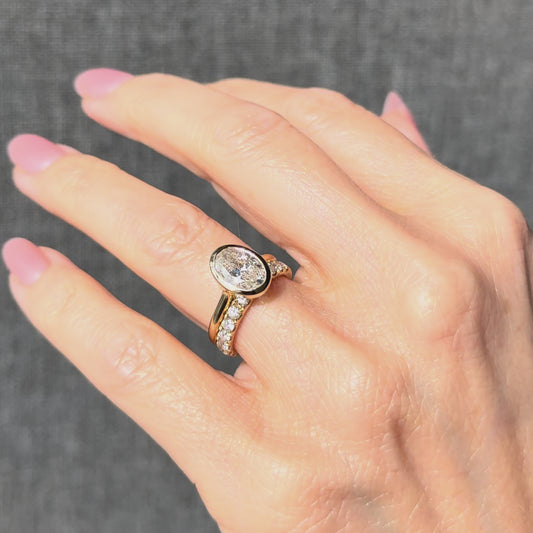 Bezel Set Classic Oval Cut Solitaire - 2ct+ (10mm+, D/E & VVS)