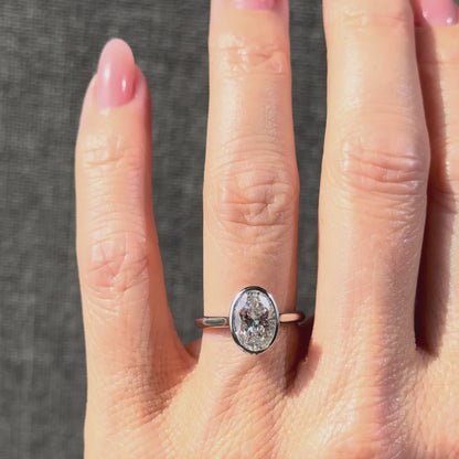 Bezel Set Classic Oval Cut Solitaire - 2ct+ (10mm+, D/E & VVS)