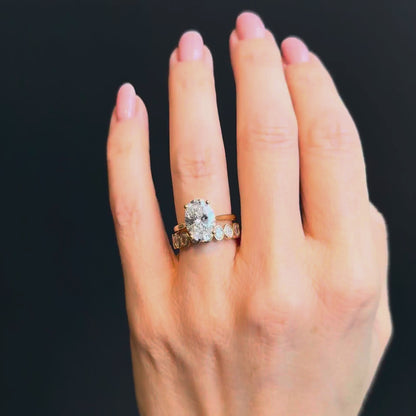Oval bezel set full band - 1.60ct+
