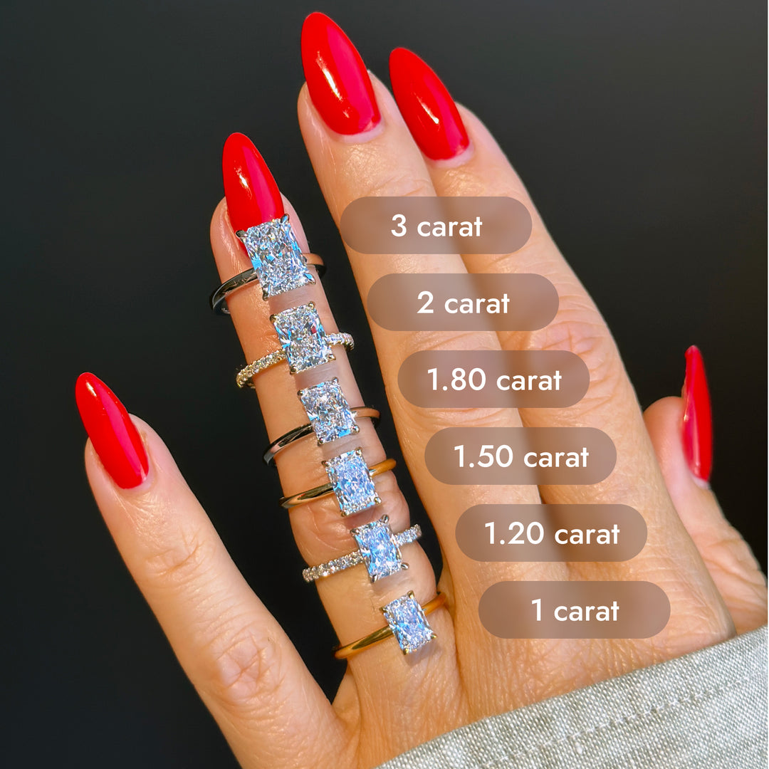 Classic Radiant Cut Hidden Halo with Diamond Band