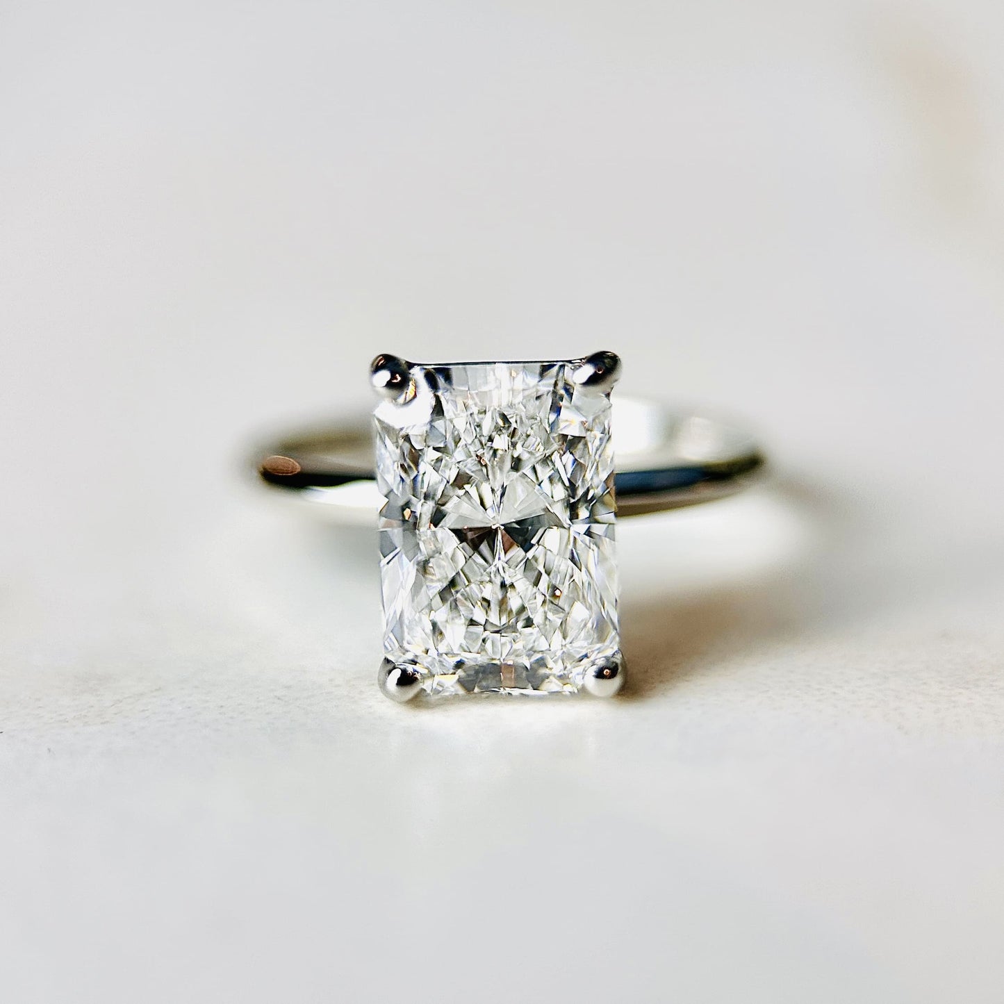 Classic Radiant Cut Solitaire - 3ct+ (10mm+, D/E & VVS)